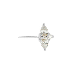 Ethereal - CZ - Forward Facing Threadless End Threadless Ends Buddha Jewelry White Gold