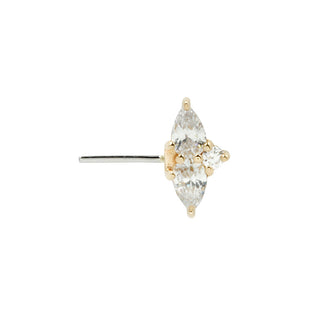 Ethereal - CZ - Forward Facing Threadless End Threadless Ends Buddha Jewelry Yellow Gold