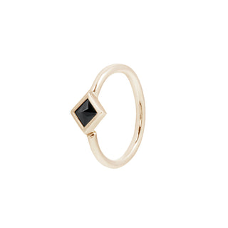 Mae Black Spinel Seamless Ring Seam Rings Buddha Jewelry Rose Gold