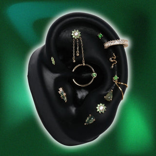 Eloise Flower - Tsavorite  - Threadless End Threadless Ends Buddha Jewelry