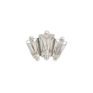 Gemma Trios - CZ - Threadless End Threadless Ends Buddha Jewelry White Gold