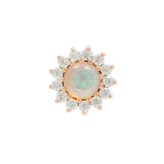 Delphine Opal + CZ - Threadless End Threadless Ends Buddha Jewelry Rose Gold