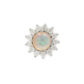 Delphine Opal + CZ - Threadless End Threadless Ends Buddha Jewelry White Gold