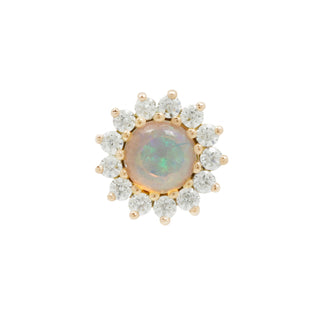 Delphine Opal + CZ - Threadless End Threadless Ends Buddha Jewelry Yellow Gold