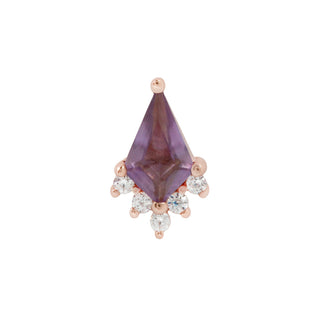 Noble - Amethyst + CZ - Threadless End Threadless Ends Buddha Jewelry Rose Gold