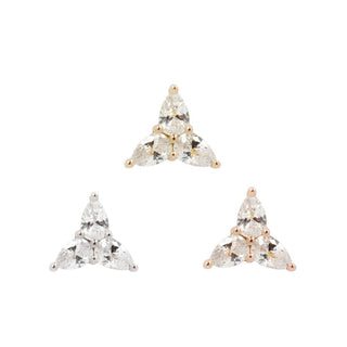 3 Little Pears - CZ - Threadless End Threadless Ends Buddha Jewelry