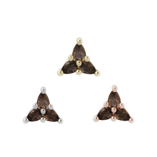 3 Little Pears - Smoky Quartz - Threadless End Threadless Ends Buddha Jewelry