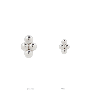 Mini 4 Bead Cluster - Threadless End Threadless Ends Buddha Jewelry White Gold