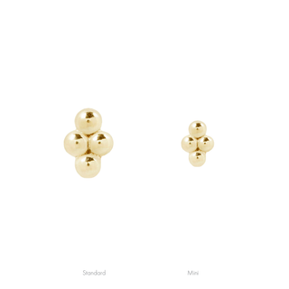 Mini 4 Bead Cluster - Threadless End Threadless Ends Buddha Jewelry Yellow Gold