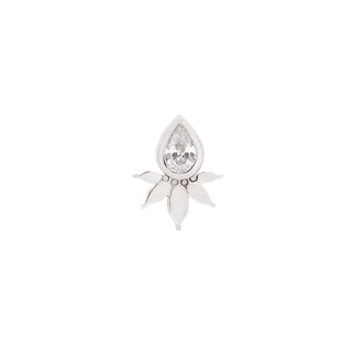 Lavish CZ Threadless Ends Buddha Jewelry White Gold