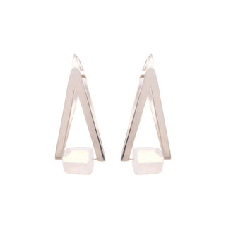 Vida Earrings - Angel Aura - Gold Plated Metal Hanging Earrings Buddha Jewelry White Gold Plated