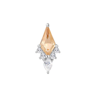 Afterglow - Citrine - Threadless End Threadless Ends Buddha Jewelry White Gold