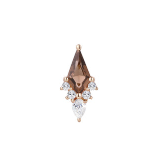 Afterglow - Smoky Quartz - Threadless End Threadless Ends Buddha Jewelry Rose Gold
