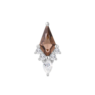 Afterglow - Smoky Quartz - Threadless End Threadless Ends Buddha Jewelry White Gold