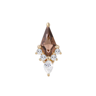 Afterglow - Smoky Quartz - Threadless End Threadless Ends Buddha Jewelry Yellow Gold