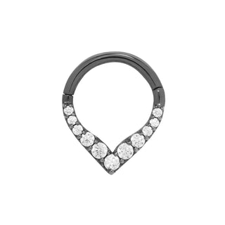 All Rise No Shine Black Rhodium Clicker with CZ Clickers Buddha Jewelry