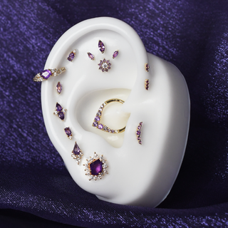 Ethereal - Amethyst + CZ - Threadless End Threadless Ends Buddha Jewelry   