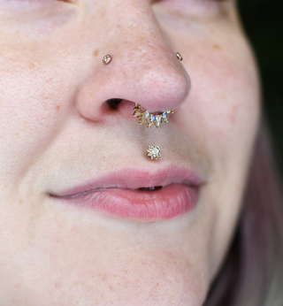 Eloise Flower - Rainbow Moonstone  - Threadless End Threadless Ends Buddha Jewelry