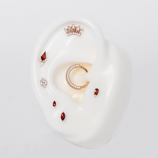 Desden - Garnet + CZ - Threadless End Threadless Ends Buddha Jewelry