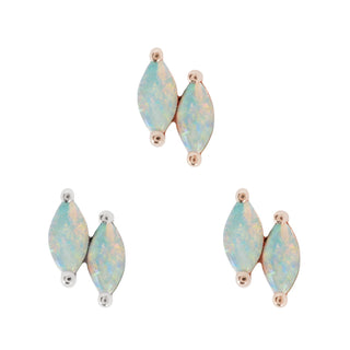 Double Zuri Marquise Opal Threadless Ends Buddha Jewelry   