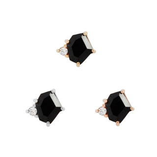 Elicit - Black Spinel + CZ - Threadless End Threadless Ends Buddha Jewelry