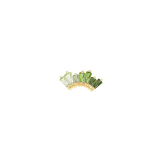 Enlighten - Green Tourmaline + Peridot Ombre - Threadless End Threadless Ends Buddha Jewelry Yellow Gold