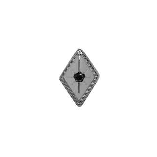 Etoile Black Rhodium Threadless End with Black Diamond Threadless Ends Buddha Jewelry