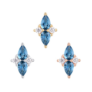 Ethereal - London Blue Topaz + CZ - Threadless End Threadless Ends Buddha Jewelry