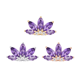 Valentina - Amethyst + CZ - Threadless End Threadless Ends Buddha Jewelry