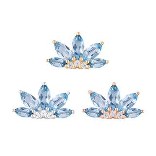 Valentina - London Blue Topaz + CZ - Threadless End Threadless Ends Buddha Jewelry
