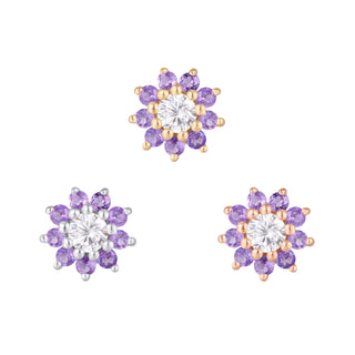 Eloise - Amethyst + CZ - Threadless End Threadless Ends Buddha Jewelry