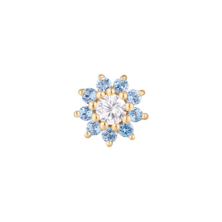 Eloise - London Blue Topaz + CZ - Threadless End Threadless Ends Buddha Jewelry Yellow Gold