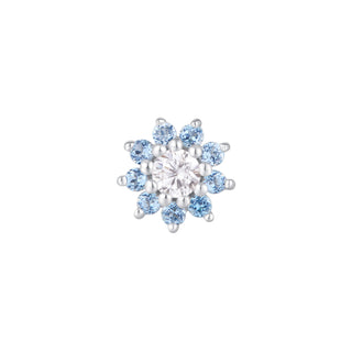 Eloise - London Blue Topaz + CZ - Threadless End Threadless Ends Buddha Jewelry White Gold
