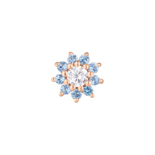 Eloise - London Blue Topaz + CZ - Threadless End Threadless Ends Buddha Jewelry Rose Gold