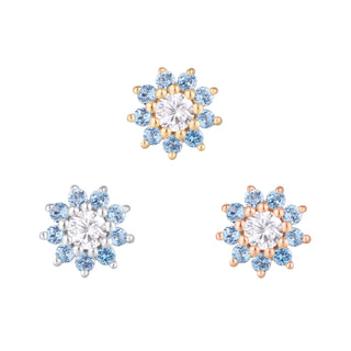 Eloise - London Blue Topaz + CZ - Threadless End Threadless Ends Buddha Jewelry