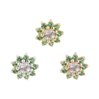 Eloise Flower - Tsavorite  - Threadless End Threadless Ends Buddha Jewelry