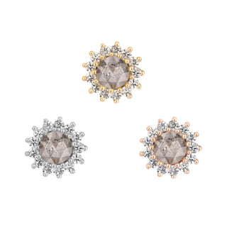Delphine - Grey Diamond + White Sapphire - Threadless End Threadless Ends Buddha Jewelry