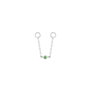 Round Center - Tsavorite - Chain Chains Buddha Jewelry White Gold