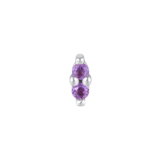 Mishka 2 - Amethyst - Threadless End Threadless Ends Buddha Jewelry White Gold