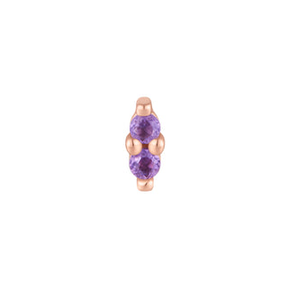 Mishka 2 - Amethyst - Threadless End Threadless Ends Buddha Jewelry Rose Gold