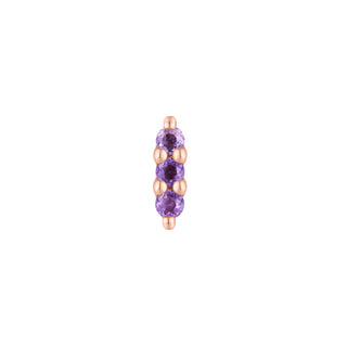 Mishka 3 - Amethyst - Threadless End Threadless Ends Buddha Jewelry Rose Gold