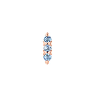 Mishka 3 - London Blue Topaz - Threadless End Threadless Ends Buddha Jewelry Rose Gold
