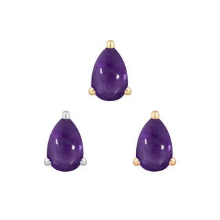 Amethyst Prong Pear - Threadless End Threadless Ends Buddha Jewelry