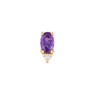 Desden - Amethyst + CZ - Threadless End Threadless Ends Buddha Jewelry Yellow Gold  