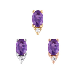 Desden - Amethyst + CZ - Threadless End Threadless Ends Buddha Jewelry