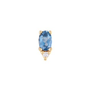 Desden - London Blue Topaz + CZ - Threadless End Threadless Ends Buddha Jewelry Yellow Gold  