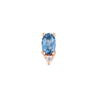 Desden - London Blue Topaz + CZ - Threadless End Threadless Ends Buddha Jewelry Rose Gold