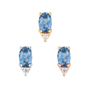 Desden - London Blue Topaz + CZ - Threadless End Threadless Ends Buddha Jewelry