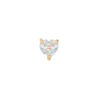 Rainbow Moonstone Heart - Threadless End Threadless Ends Buddha Jewelry Yellow Gold