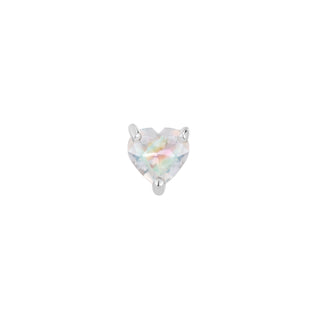 Rainbow Moonstone Heart - Threadless End Threadless Ends Buddha Jewelry White Gold